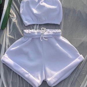 Two piece tube top and short set